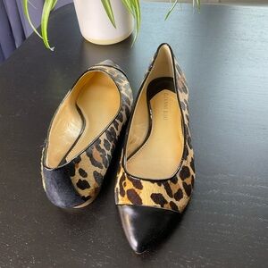 Gianni Bini Animal Print Flats with Black Accents, Size 7.5​​